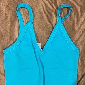 Turquoise Ribbed Tank Top
